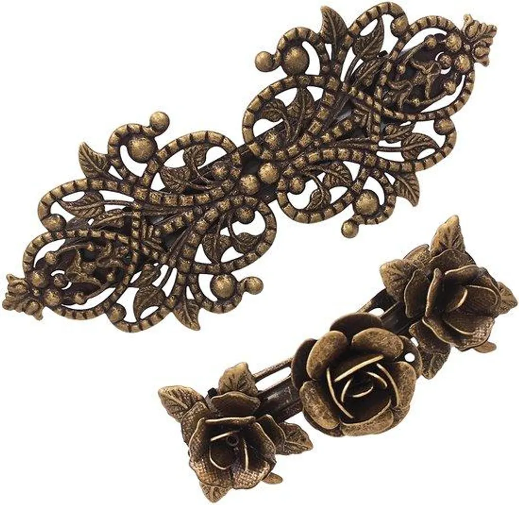 Barrettes Cheveux Beiges 5,5 cm pour Blondes - Fixation Renforcée