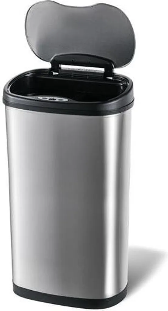Poubelle 50L inox anti-traces avec capteur de mouvement silencieux