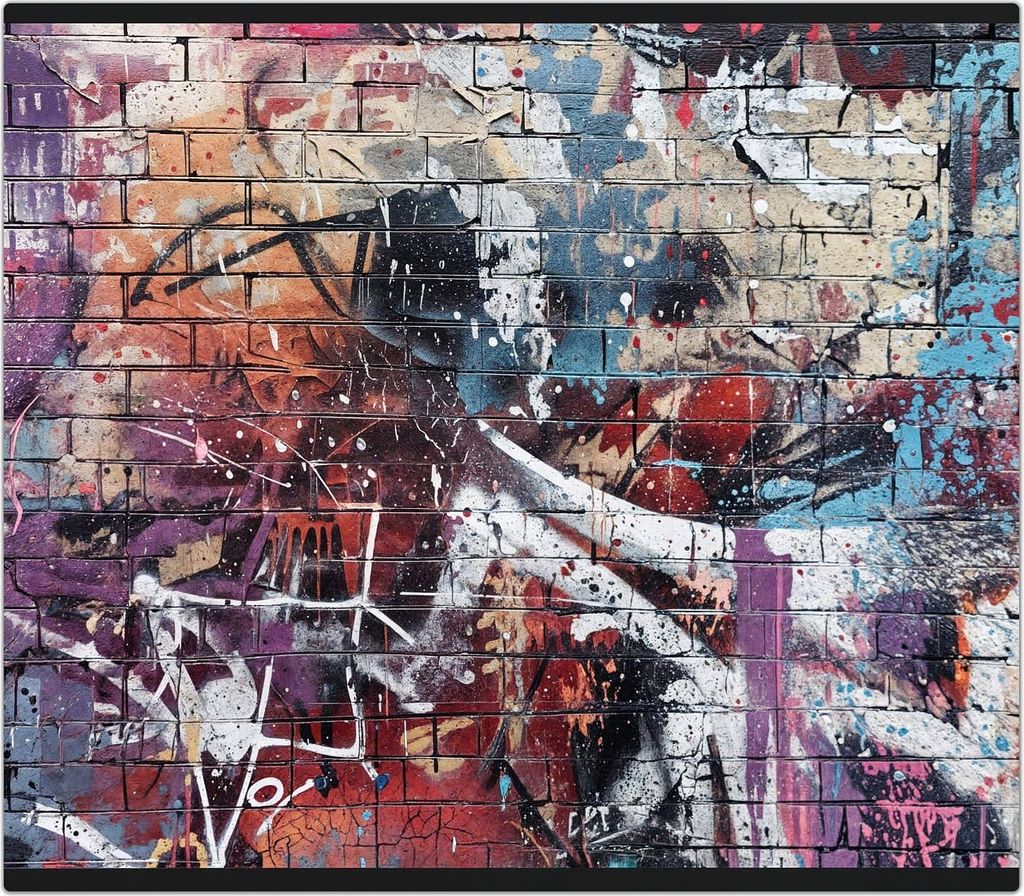 Spritzschutz Herdabdeckplatte Schneidebrett aus Glas Graffiti- Mauer 1-Teilig (60x52cm)