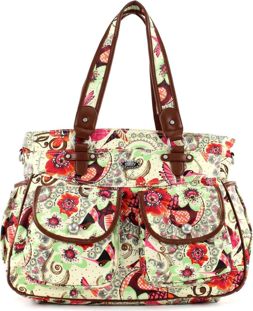 Oilily Umhängetasche Schultertasche Tropical Birds Diaper Bag Cream-White weiß mehrfarbig