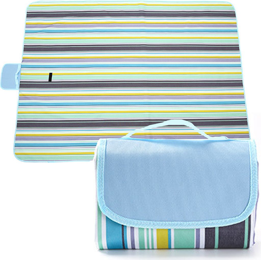 ASKSA Picknickdecke Wasserdicht Stranddecke Picknick-Matte Waschbar Leicht mit Griff fuer Wandern Reisen Outdoor Camping Parks,Hellblau,Groesse:145...