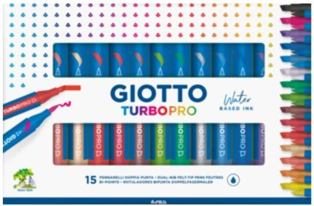 Pennarelli Giotto F427800 Turbo Pro 15 pz - Marcatori Doppia Punta