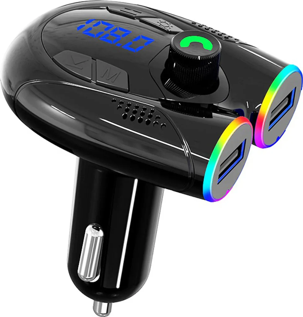 Trasmettitore G68 Bluetooth 5.0 Auto - Doppia USB C e QC 3.0 Nero - 1
