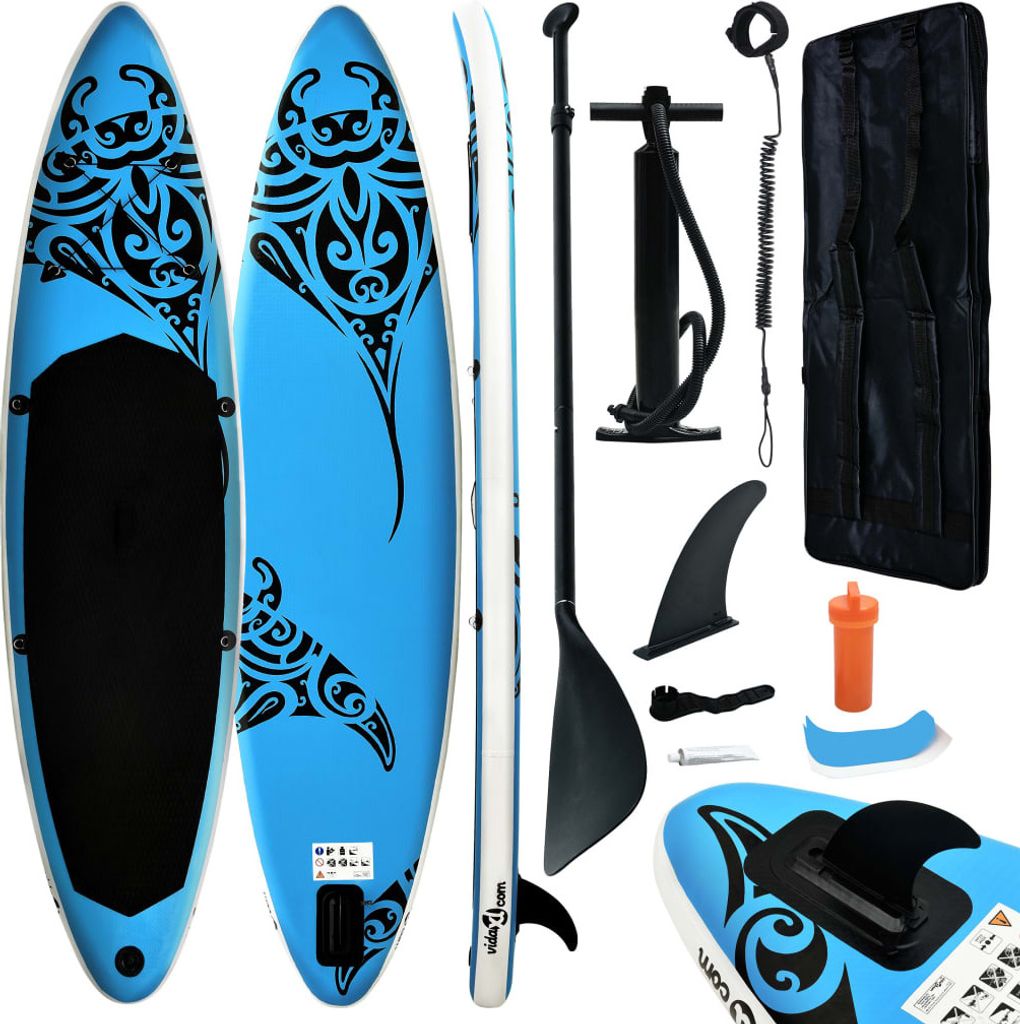 "im Angebot" Aufblasbares Stand Up Paddle Board Set 305x76x15 cm Blau - Stand Up Paddle Boards CC25138