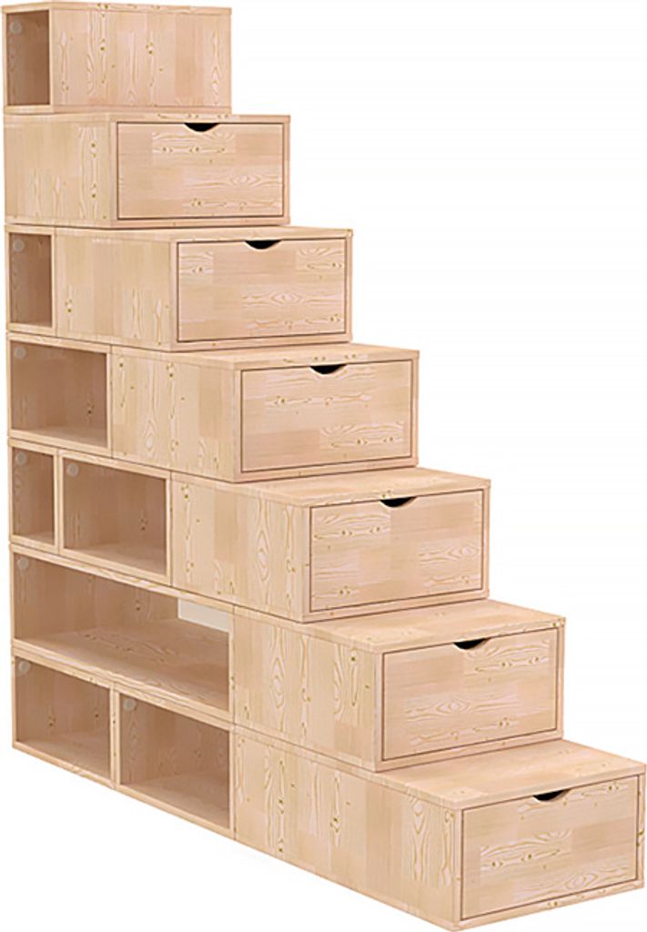 Treppenregal 175 cm - Roh (ohne Lack) Produktbild 