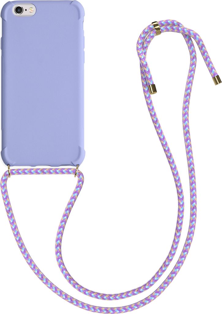 kwmobile Necklace Case kompatibel mit Apple iPhone 6 / 6S Hülle - Cover mit Kordel zum Umhängen - Silikon Schutzhülle Lavendel