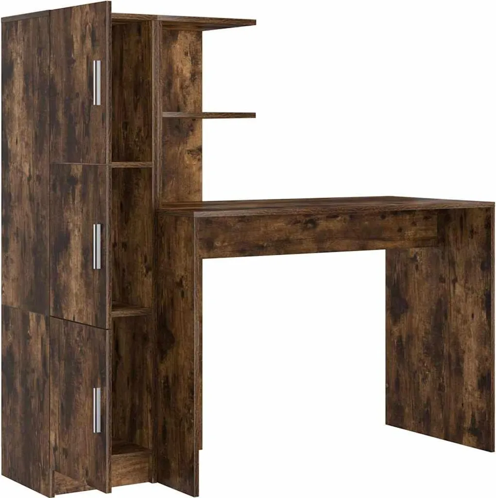 Offerta Scrivania vidaXL 2 Pezzi Rovere Fumé - Qualità al Giusto Prezzo