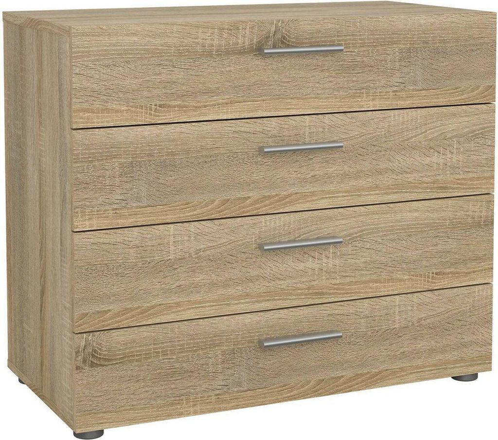 Kommode Arwen, Mehrzweckkommode, Schlafzimmerkommode, Schrank mit Schubladen, 80x40 h68 cm, Eiche
