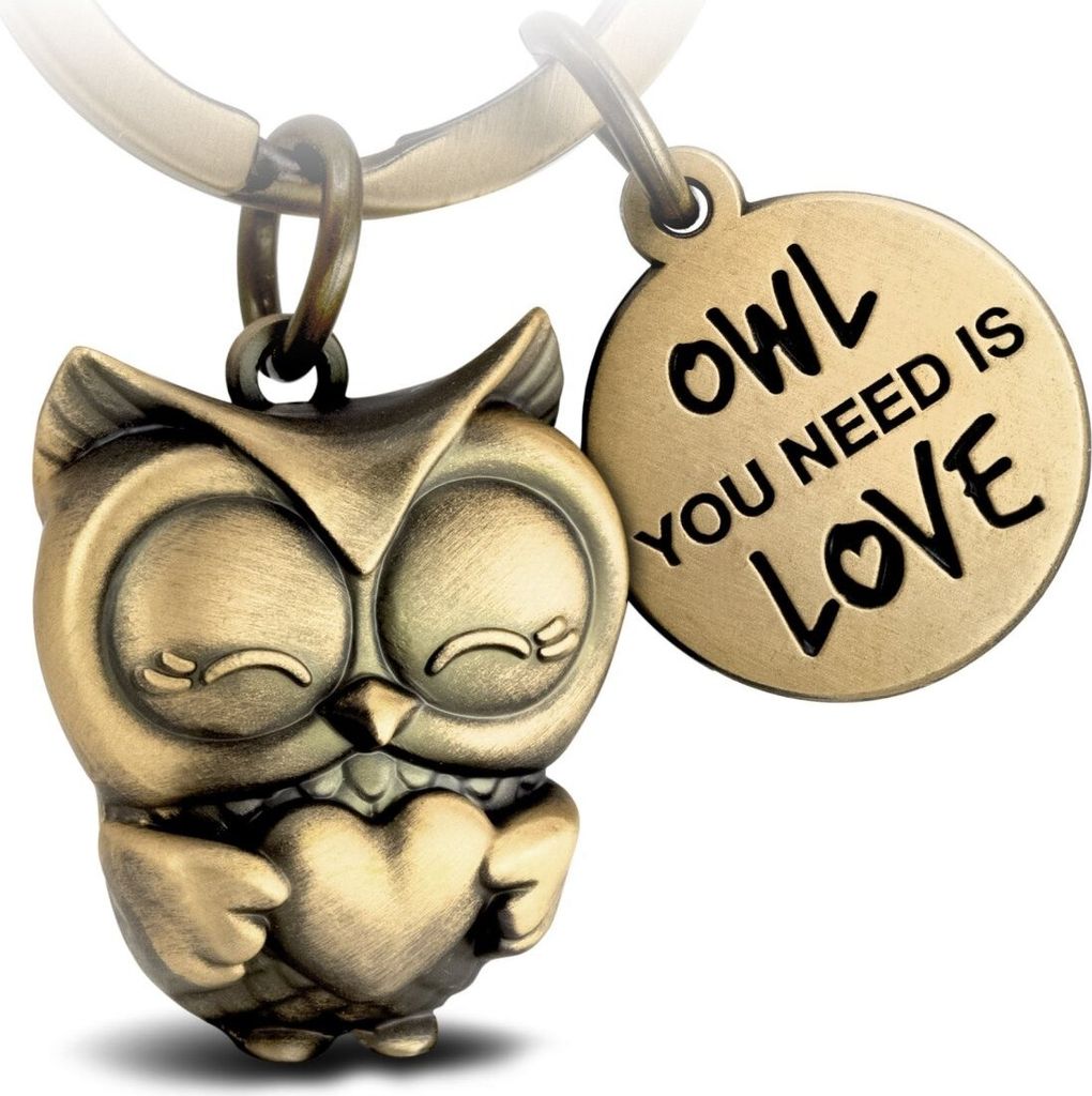 FABACH Eule Schlüsselanhänger Owly mit Herz und Gravur - Produktbild 
