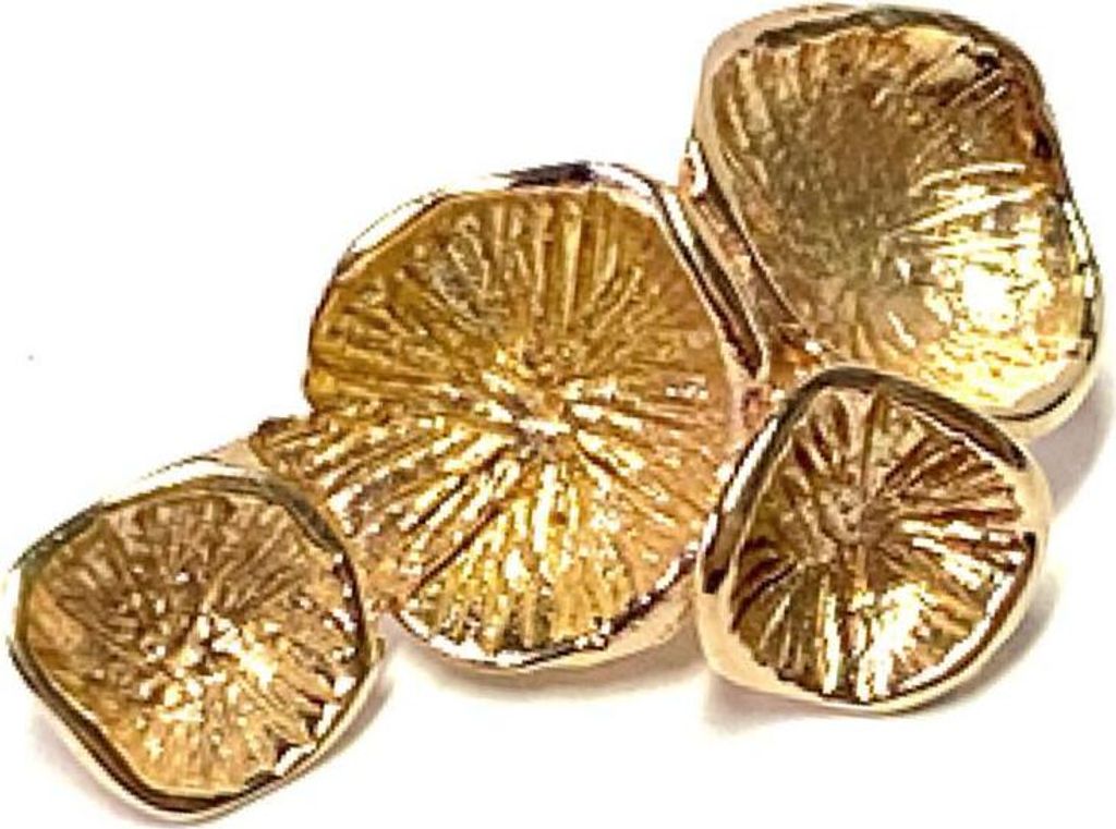 Anhänger 585 Gold Kettengleiter strukturiert floral einfarbig