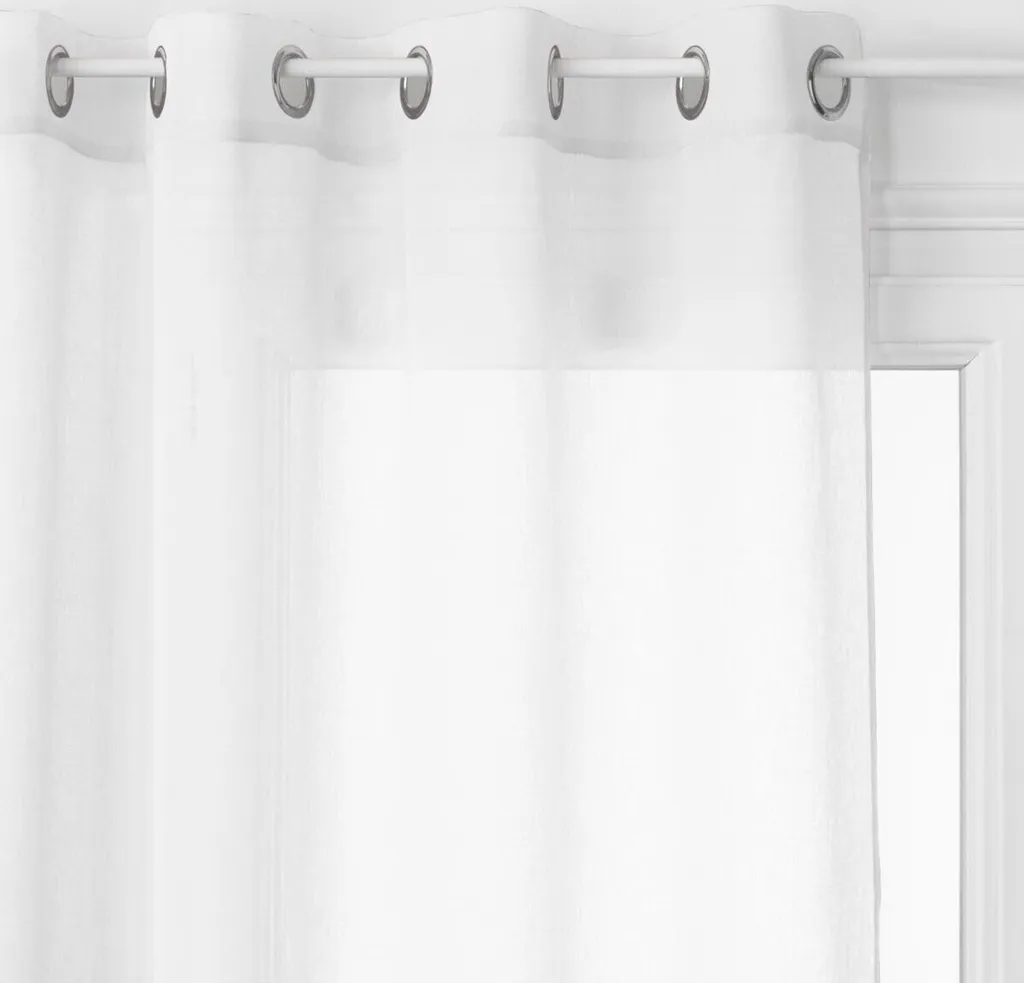 Voilage blanc moderne GEORGETTE style minimaliste - Rideau salon œillets