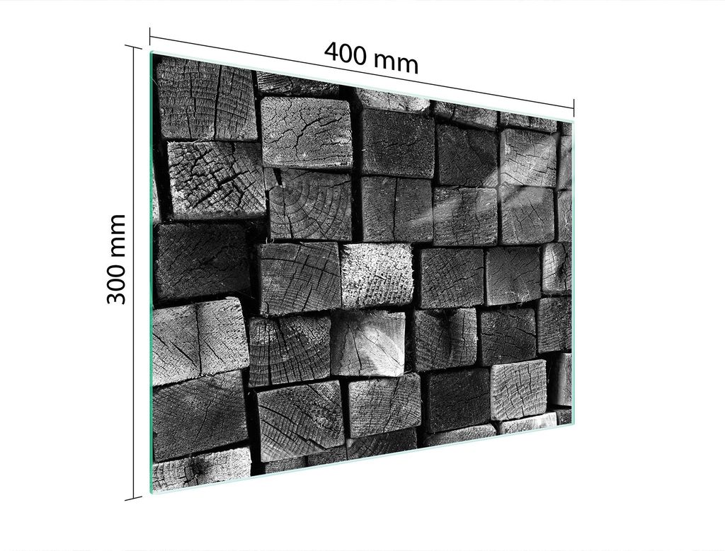 Schneidebrett Herdabdeckplatte Multiglasschneidplatte 40x30 cm Holz Schwarz