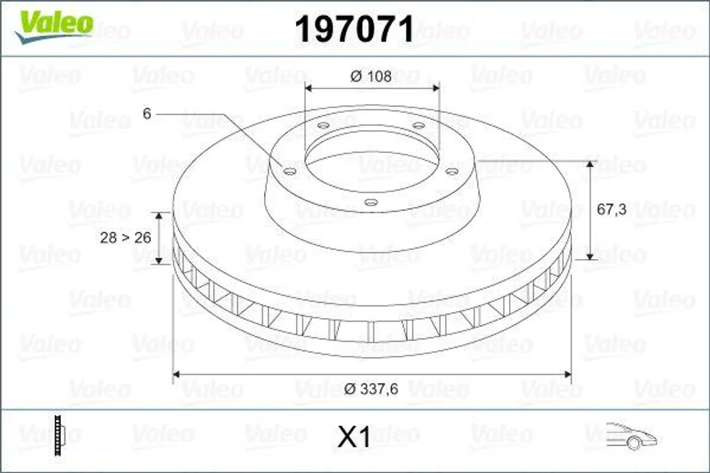 Stopper les Vibrations : Disque de Frein Valeo 197071 pour Land Cruiser J12