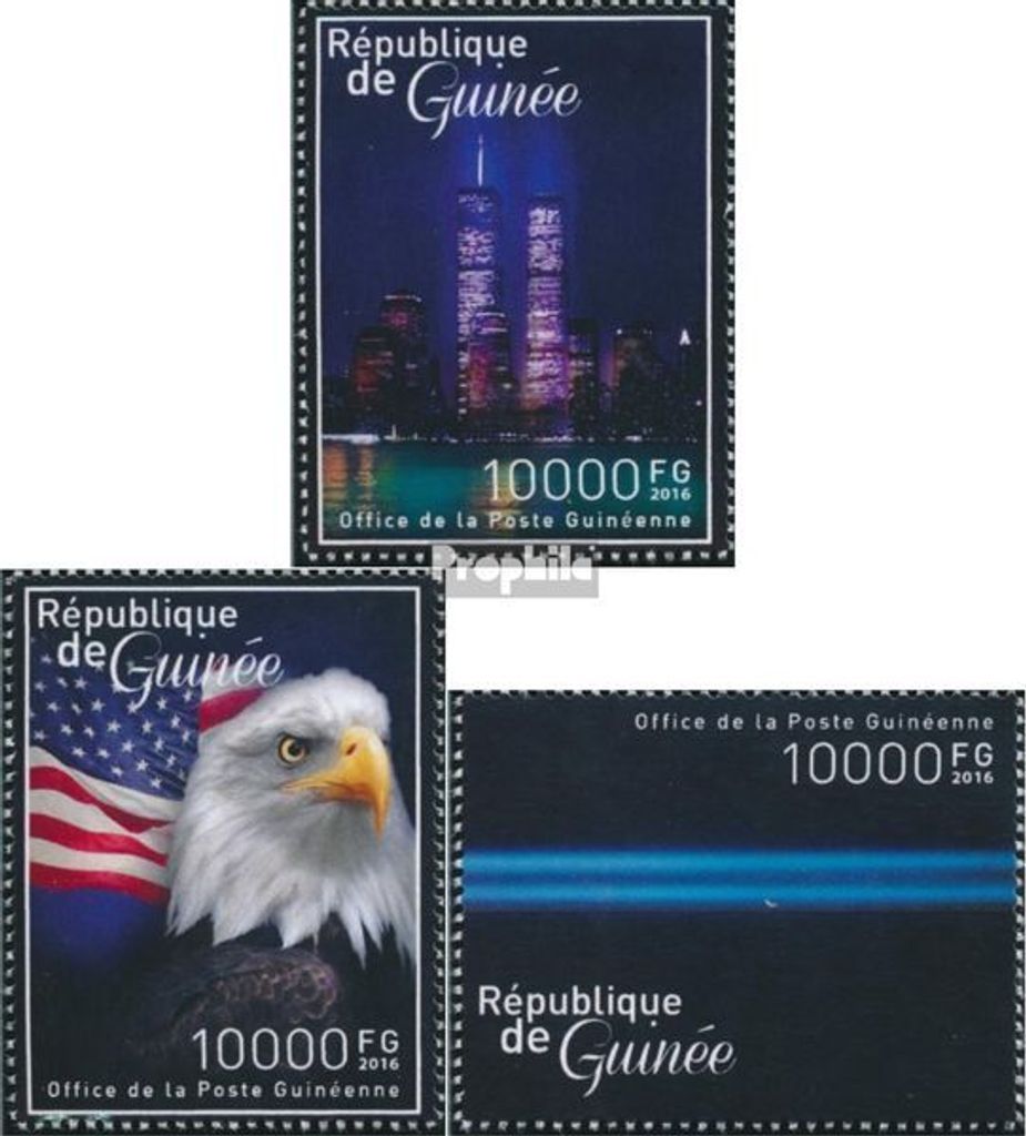 Briefmarken Guinea 2016 Mi 11648-11650 (kompl. Ausgabe) postfrisch 11. September 2001