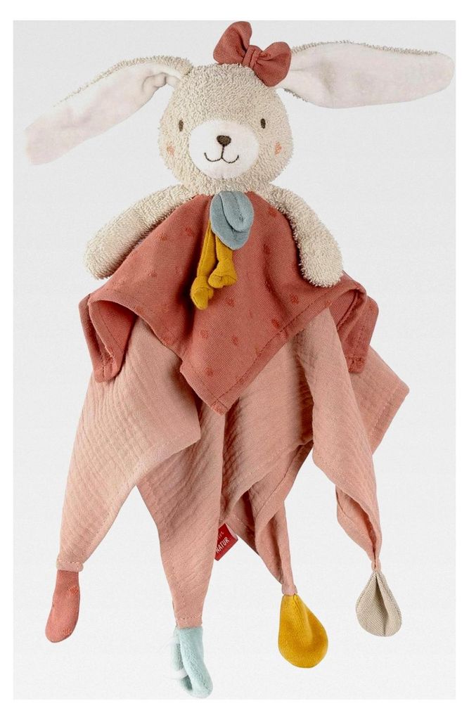 Schmusetuch Hase fehnNATUR - Spielkamerad und Schnuffeltuch aus biologischer Baumwolle - mit Schnuller-Befestigung - für Babys und Kleinkinder ab ...