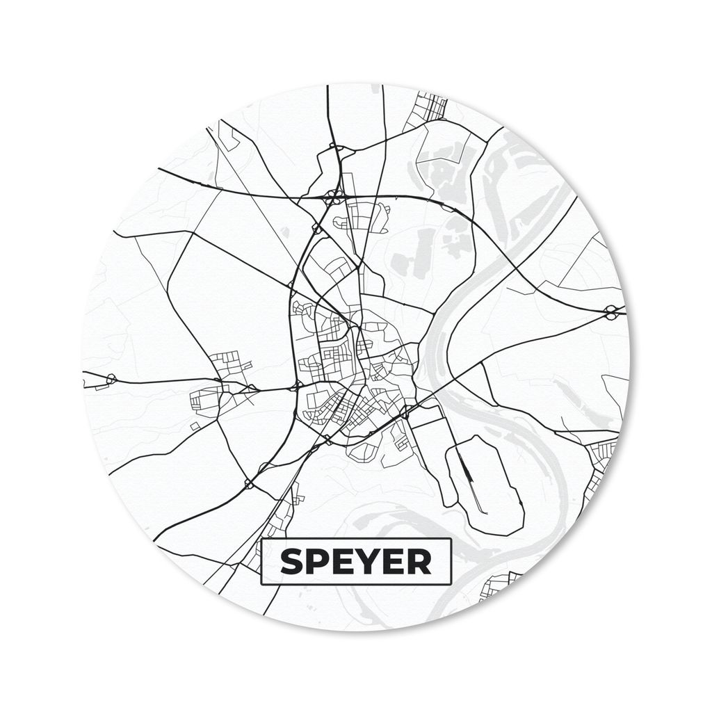 MuchoWow Mauspad Mousepad Stadtplan - Speyer - Karte 20x20 cm - Mousepads - Maus Mat - Pad - Mausunterlage - Schreibtischmatte