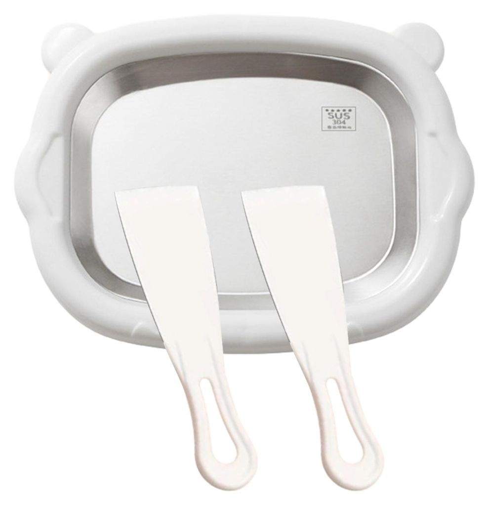 Tragbare Eiscremerollen-Maschine für Zuhause, Gefrierform aus Edelstahl mit 2 Spateln, BPA-frei, Eiscremerollen-Maschine, Gefrierform für Joghurt