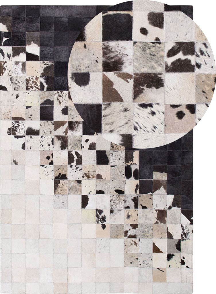 BELIANI Teppich Schwarz mit Grau 140 x 200 cm mit ZickZack Muster Bedruckt Modern Landhausstil