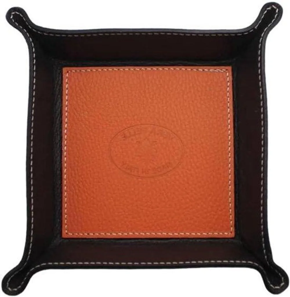 Organiseur de bureau en cuir 5 compartiments orange haute résistance