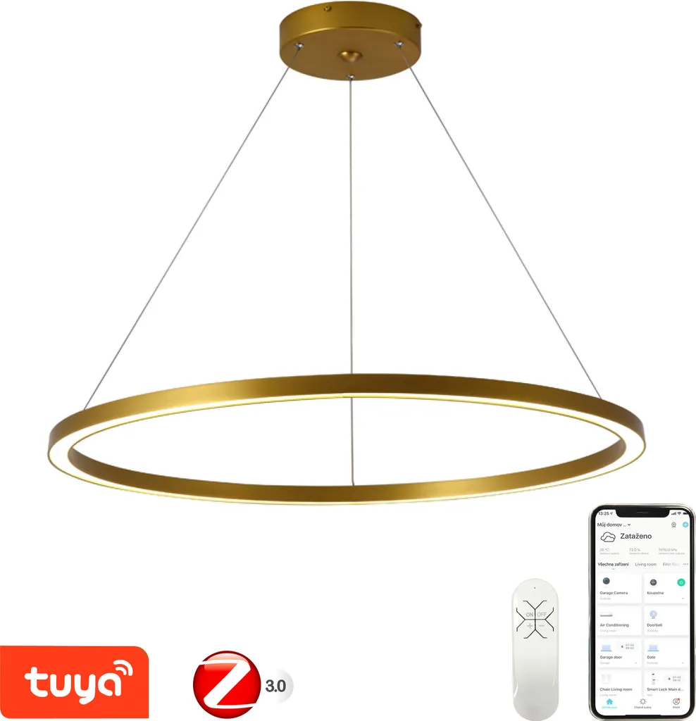 Lustre Immax NEO FINO Smart 80cm 60W Or Zigbee 3.0 pour Maison Connectée