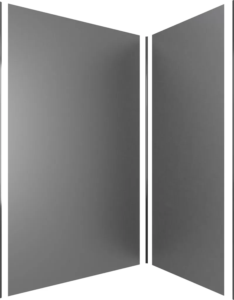 Panneau Mural Salle de Bain Gris 90+120x210 cm pour Rénovation de Douche