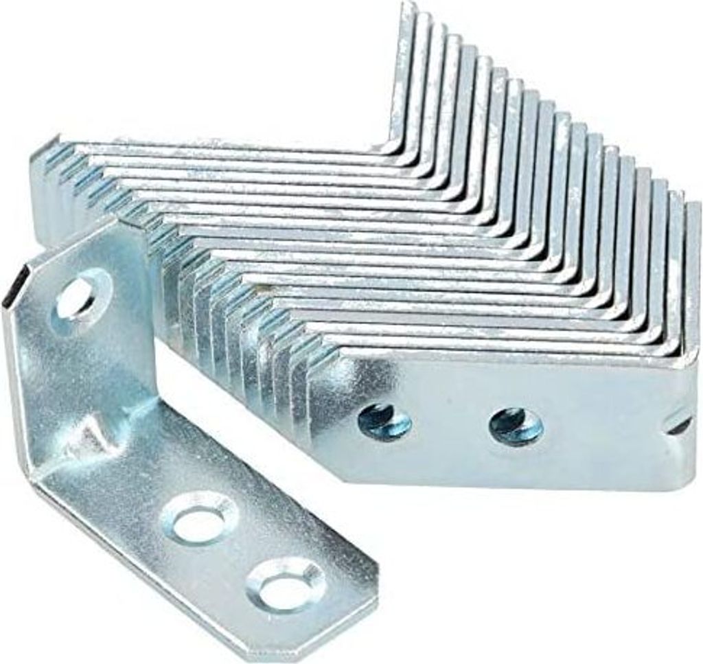 KOTARBAU® Wandbevestiging, staal, kantelbeveiliging, bouwhoek, kastbevestiging, meubelverbinder, verzinkt, houten connector, montagehoek 90 x 35 x 15 mm (25