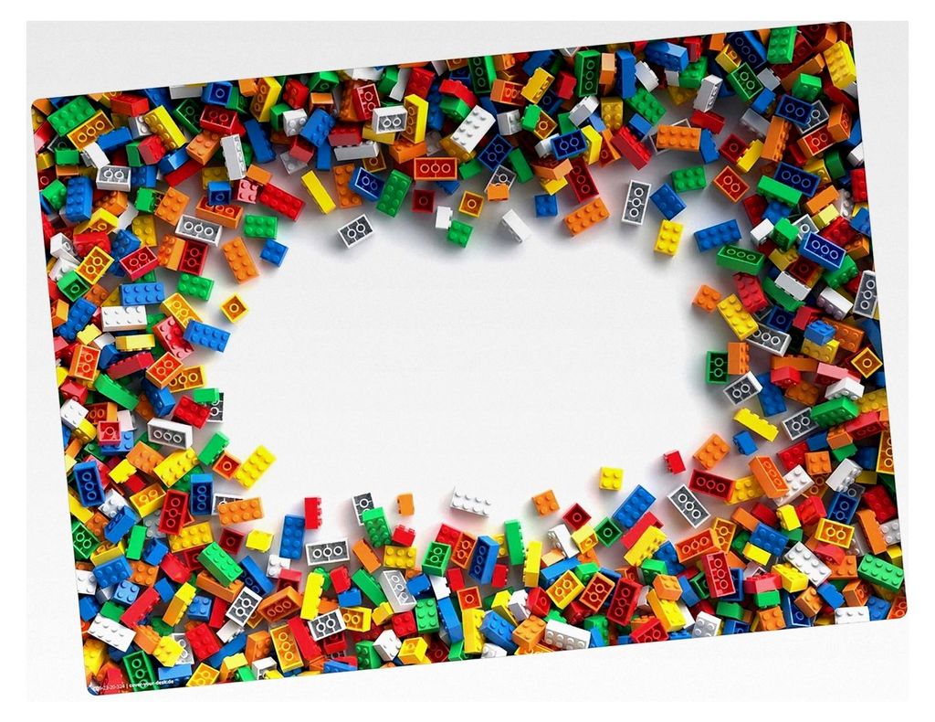 Tischsets | Abwaschbare Platzsets – Legoteile – aus Premium Vinyl (Kunststoff – BPA-frei) - 1 Stück - 44 x 32 cm - rutschfeste Tischdekoration