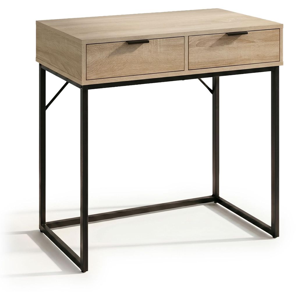 Tavolo consolle stile loft ELANO 2 cassetti 80 cm Rovere Immagine del prodotto 
