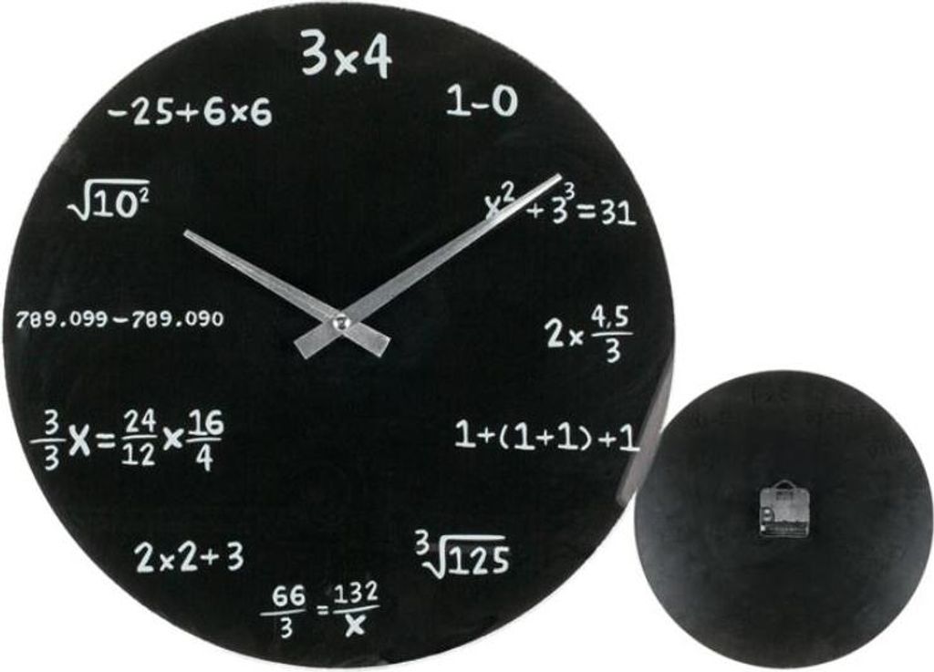 Nástenné hodiny Out of the Blue Black Glass - Mathematic Obrázok produktu 