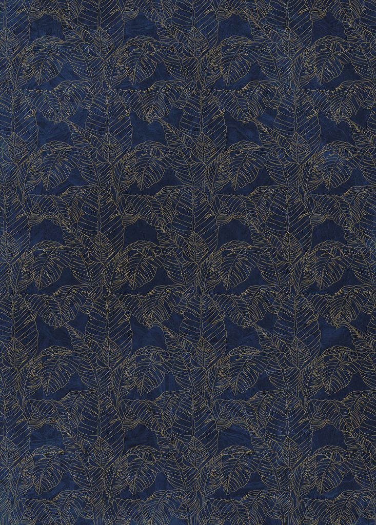 Sanders & Sanders Fototapete Blätter Blau und Gold 200 x 280 cm