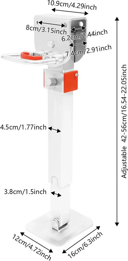 Double cric manuel en acier bleu - Charge 2t - Hauteur ajustable 56 cm
