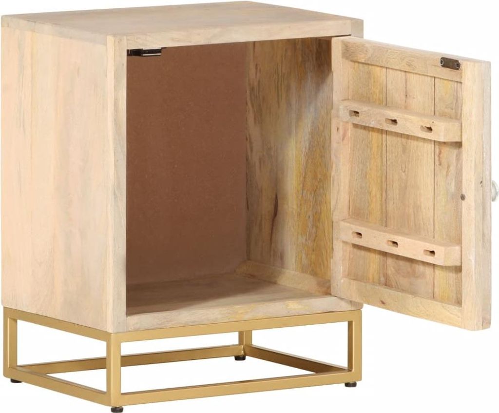 vidaXL Nachttisch 40x30x50 cm Massivholz Mango und Eisen