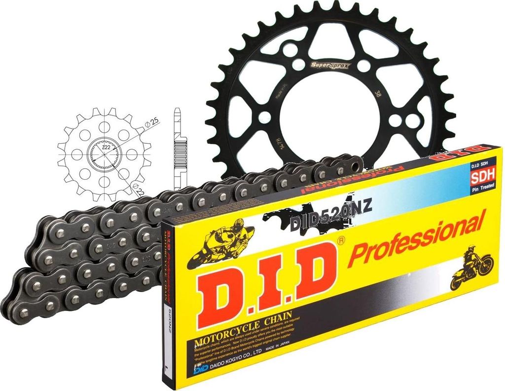 Kit Stahl POLARIS Trail Blazer 250 (> 15.07.200... 11-38-086 DID520NZ Clip