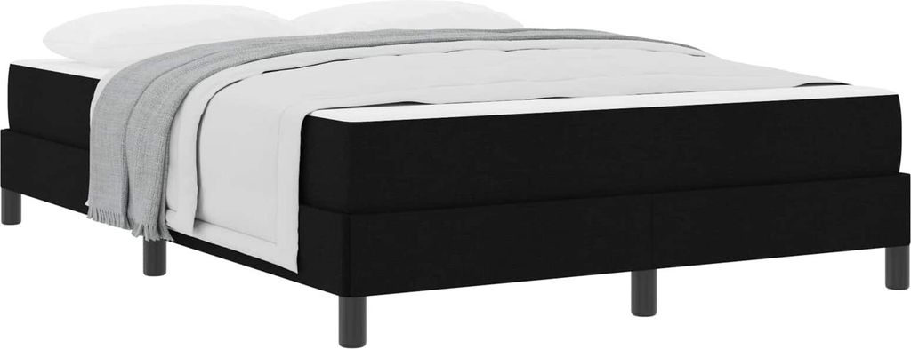 Boxspringbett mit Matratze Schwarz 140 x 190 cm Stoff