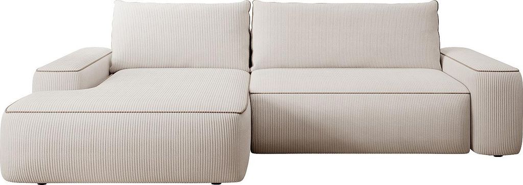 Corduroy beige linke Ecke Schlafsofa - ZOMELA