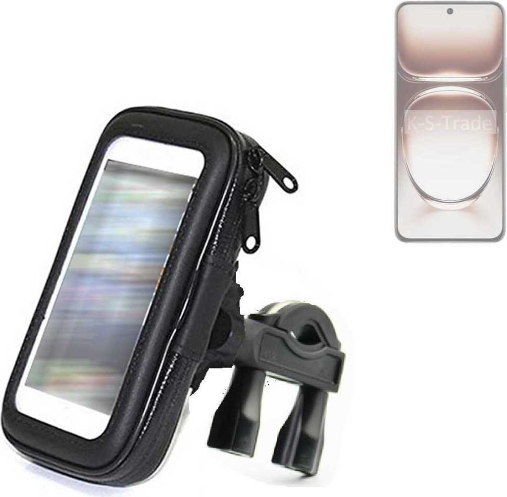 K-S-Trade Fahrrad-Halterung kompatibel mit Oppo Reno12 CPH2625 Handy-Halterung Halter Lenkstange Fahrradhalterung Motorrad Bike Mount Wasserabweisend