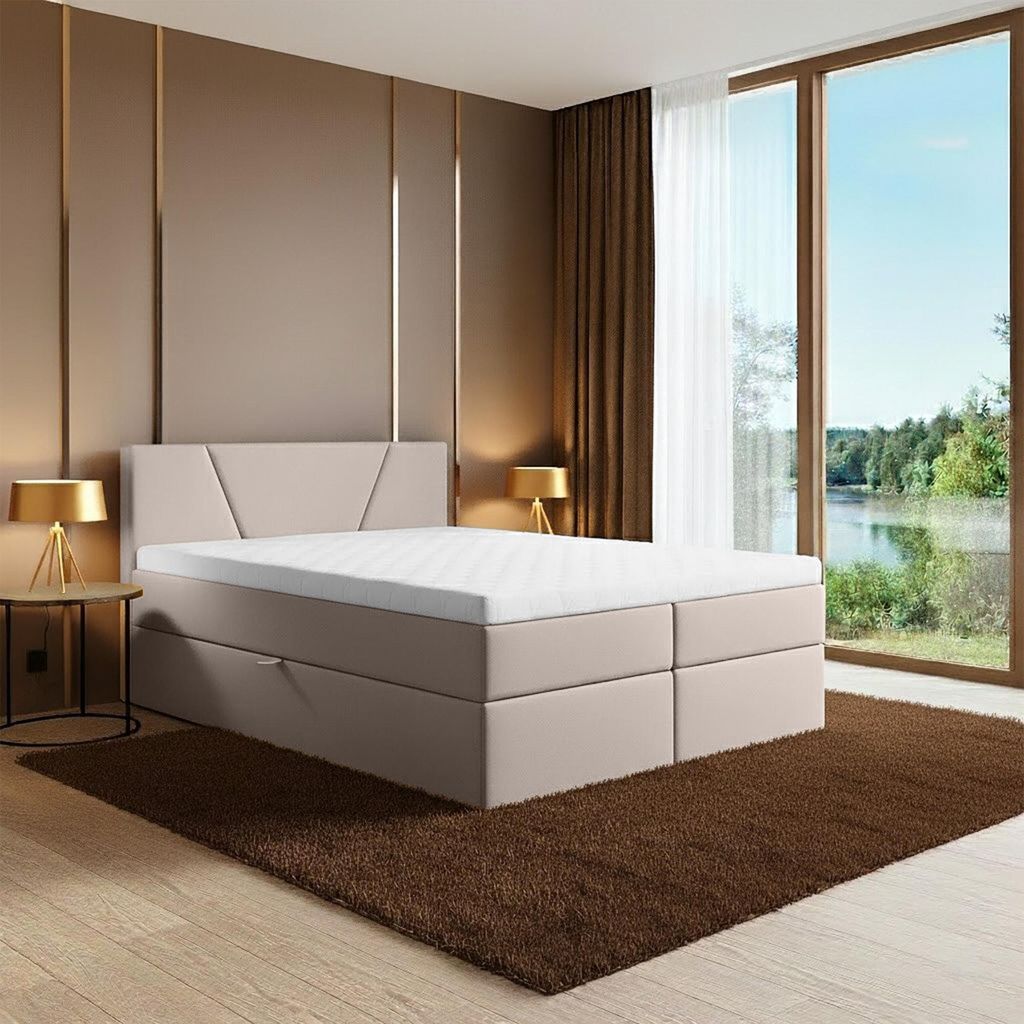 Best For Home Jubilee Bonell Box Spring Bed with Topper (140 x 200 cm, Trinity 1)