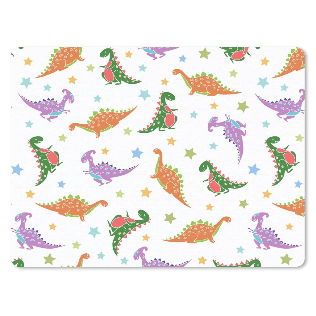 MuchoWow Mauspad Mousepad Dino - Muster - Sterne - Jungen - Mädchen - Kinder - Kinder 23x19 cm - Mousepads - Maus Mat - Pad - Mausunterlage - Sc...