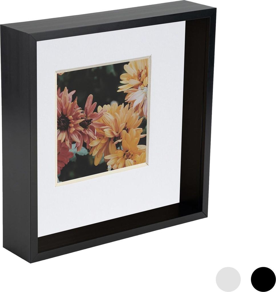 Nicola Spring 8 x 8 3D-Schatten-Tief Box Photo Frame - Craft Anzeigen Bilderrahmen mit 4 x 4-Halterung - Schwarz
