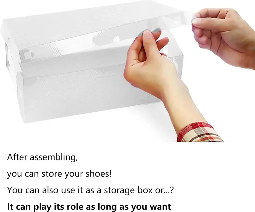 Boîte de rangement chaussures transparente - Lot de 20 empilable