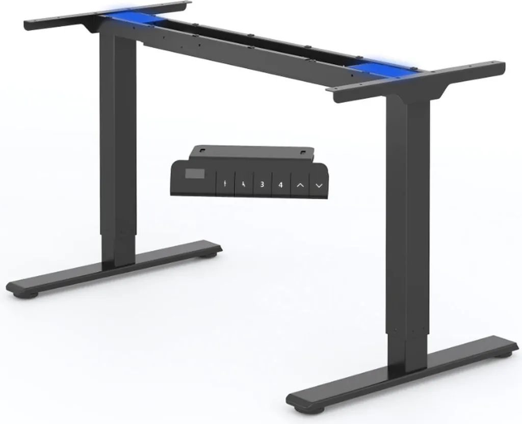 Bureau réglable en hauteur électrique noir pour télétravail E1B-PRO