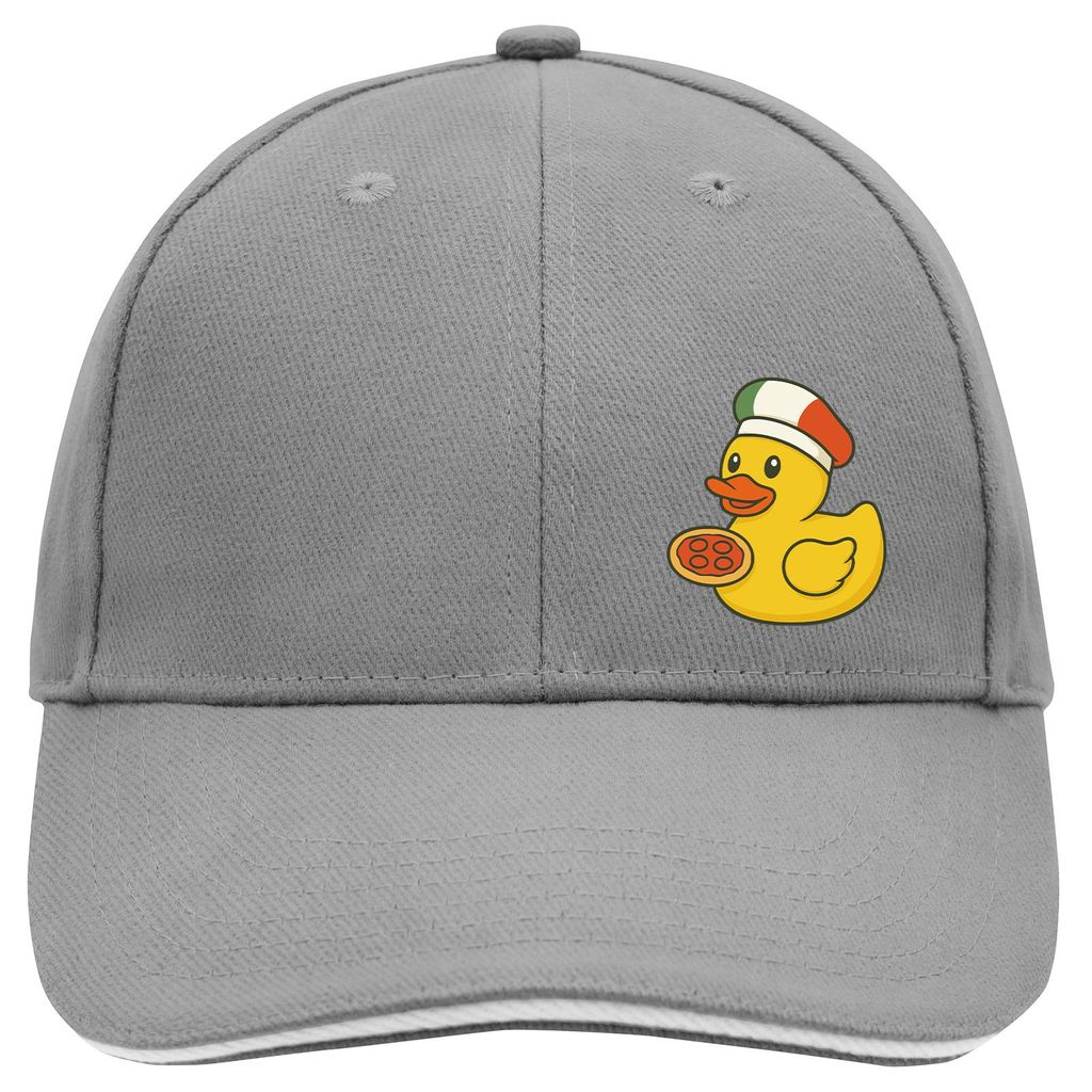 Huuraa Cappy Mütze Quietscheente Italien Gummiente Italiener Dark Grey/White Baumwolle 6-Panel Kappe Geschenkidee