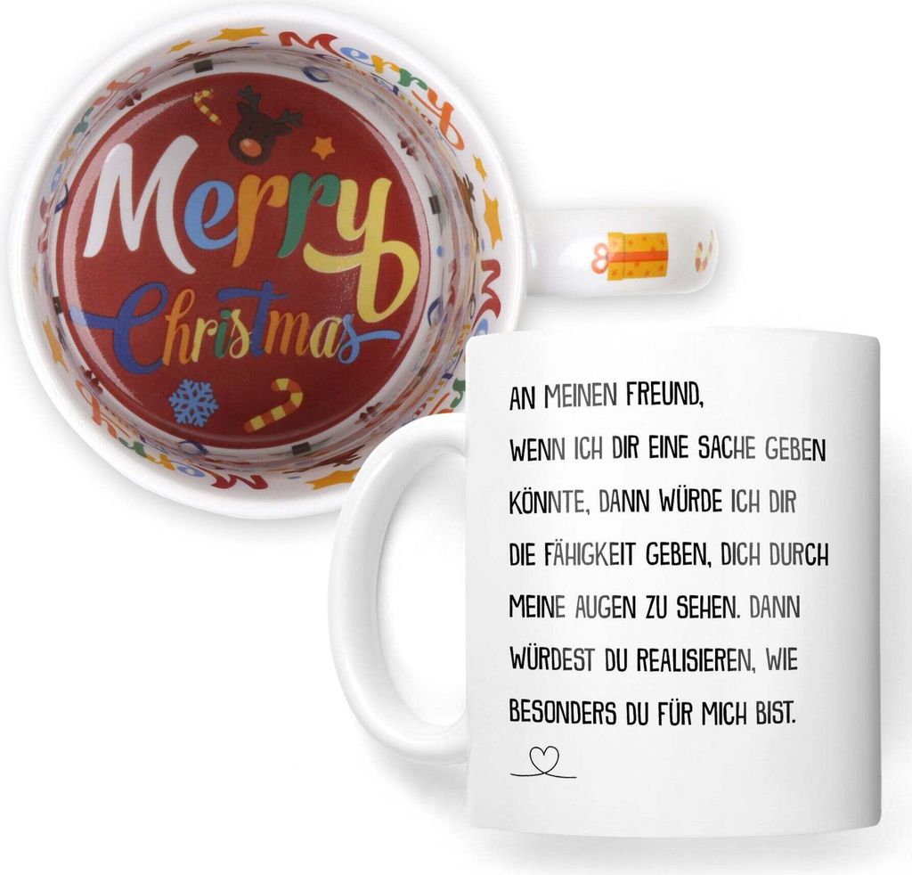 22Feels Weihnachtsgeschenk Freund Geschenk Tasse für Ihn Männer 1 Jahr Beziehung Liebe Paar Kaffeetasse Haferl Weihnachten