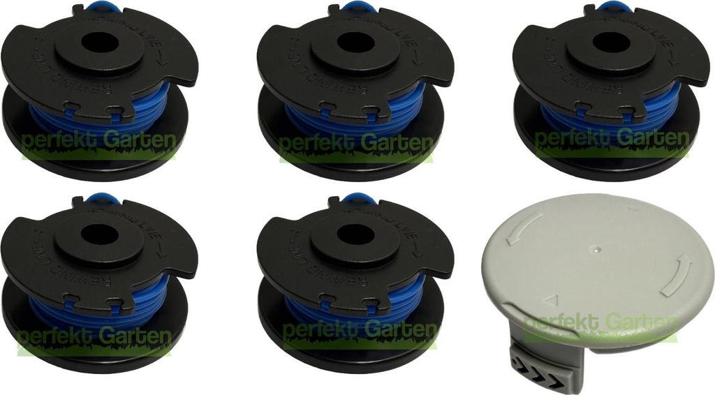 5 bobines de fil + capuchon pour Ryobi RLT 1825 1830 1831 Image du produit 