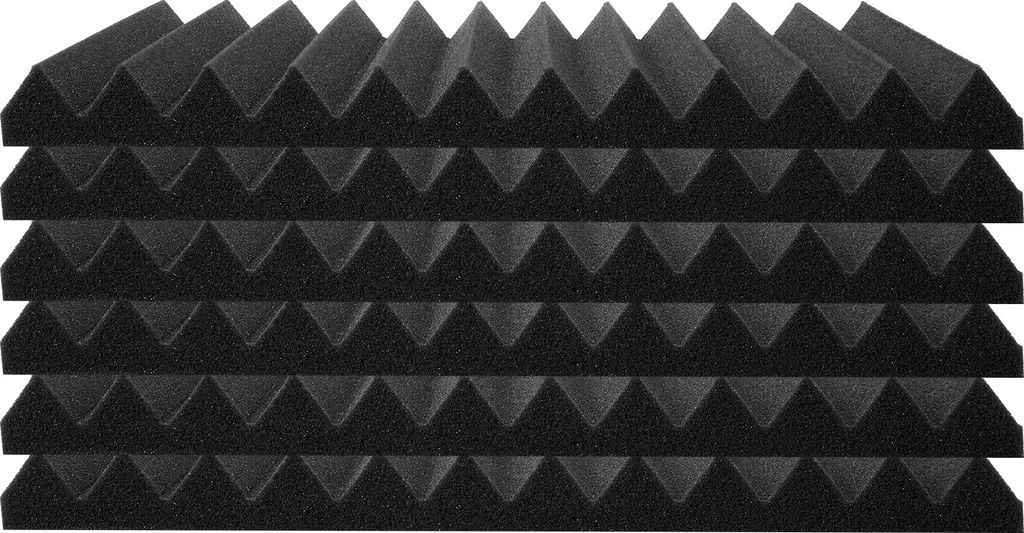 SucceBuy Akustikschaumstoffplatten, 52er-Pack 12 x 12 x 1 Zoll, hochdichte schalldichte Wandplatten, schallabsorbierend für Studio, Decke, schwarz