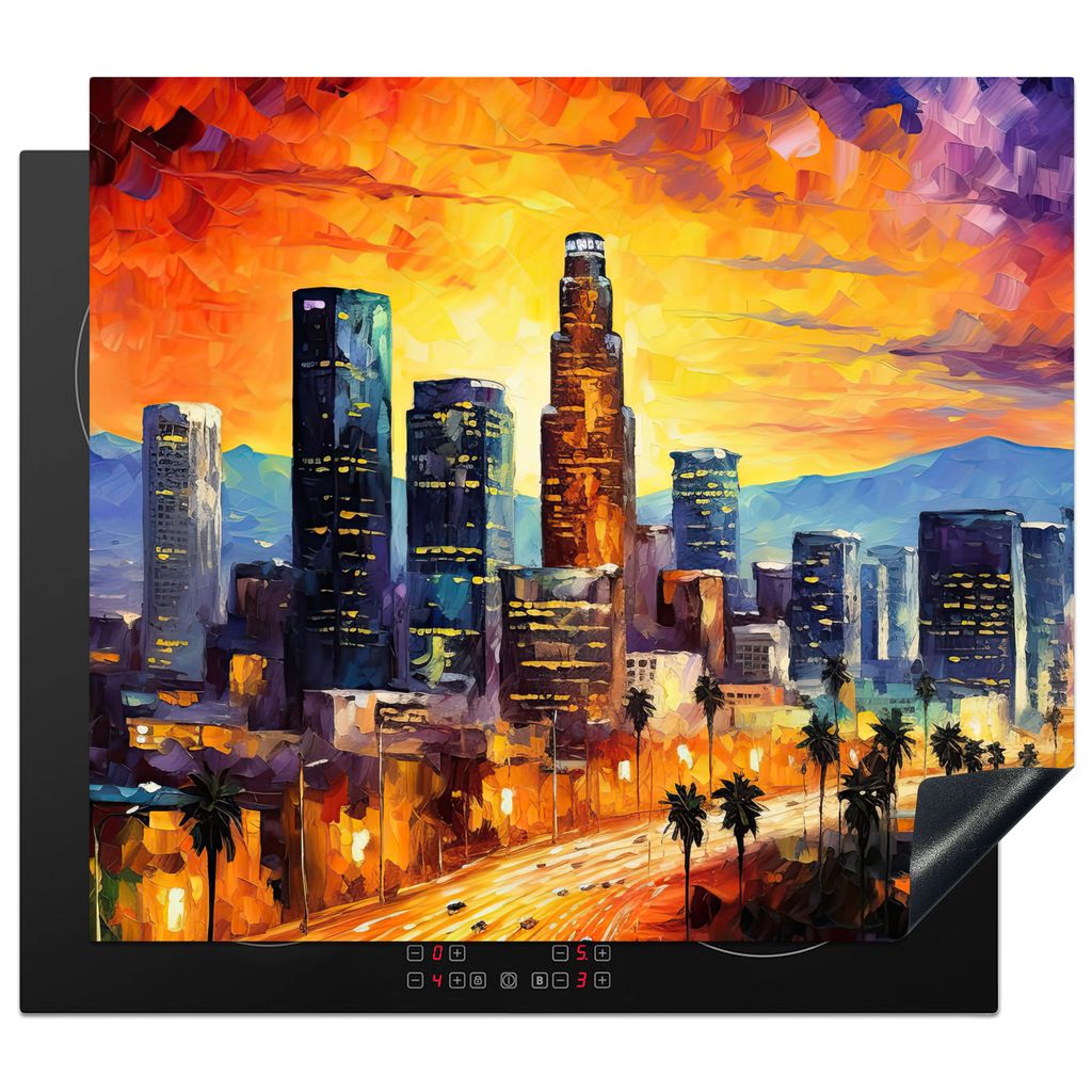 KitchenYeah Herdabdeckplatte Los Angeles - Weltstadt - Kunst - Amerika , 59x51cm, Küche Deko, Glaskeramikkochfeld Herdabdeckung, Abdeckplatte f...