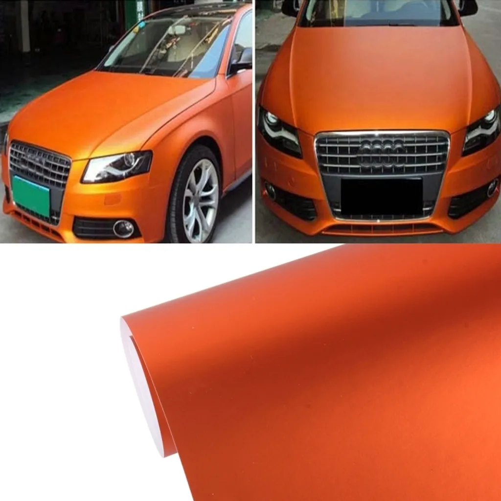 1.52m × 0,5m Icy Blue Metallic Matte Icy Ice Car Decal Wrap Auto Wrap Veicolo Wrapping Veicolo Sticker Moto Foglio Tint Vinile Aria Bolla Libero (Arancione)
