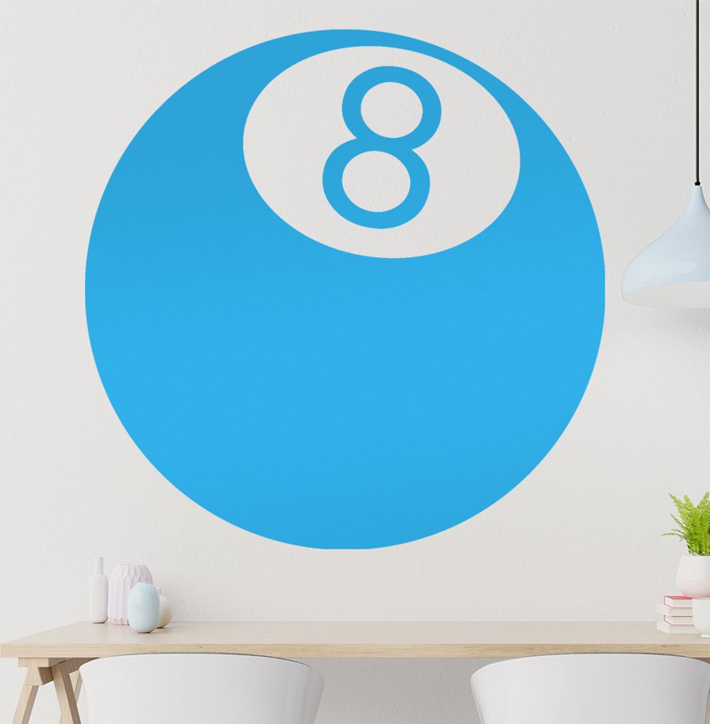 Billiardkugel Wandtattoo in 6 Größen - Wandaufkleber Wall Sticker - Dekoration, Küche, Wohnzimmer, Schlafzimmer, Badezimmer
