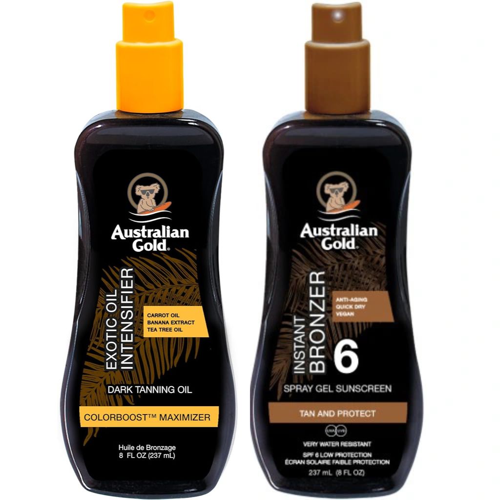 Australian Gold Intensifier Oil + Bronzer Spray Gel SPF6