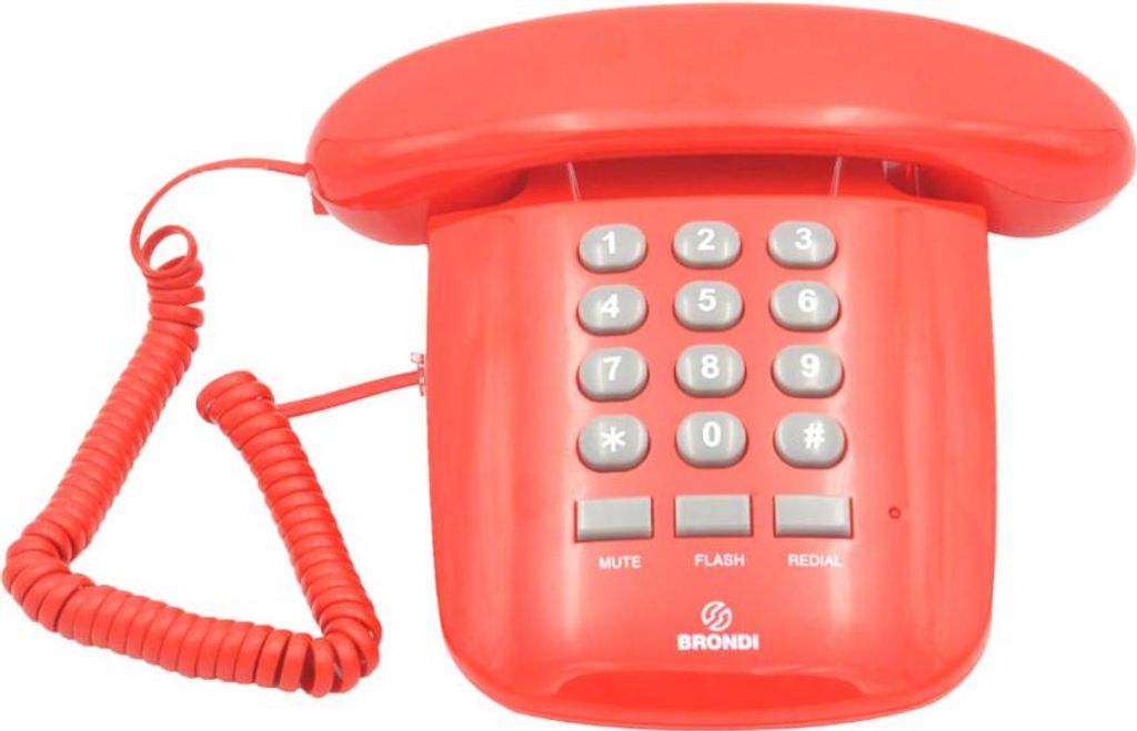 Brondi SOLE DECT Telefon Rot Grosse Tasten Einstellbare Lautstärke